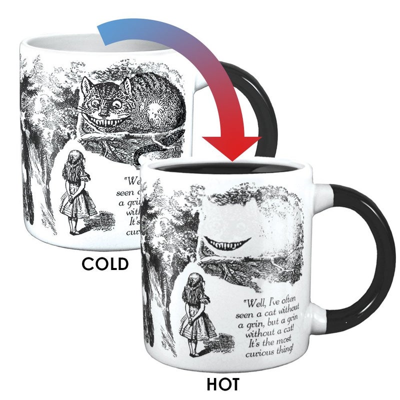 The Unemployed Philosophers Guild Heat Transforming Disappearing Cheshire Cat Mug - Hot Coffee Leaves Behind Only the Grin, Comes in Gift Box, 12oz - Image 3